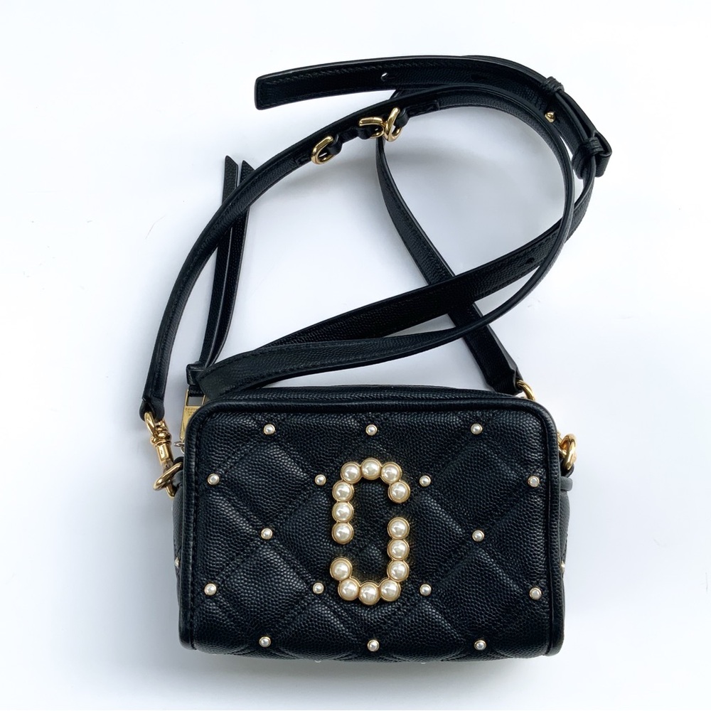 Marc Jacobs Softshot Pearl Quilted Crossbody Bag Black